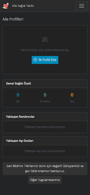 Aile Sağlık Takibi Screenshot 0