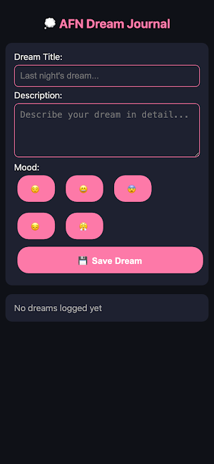AFN Dream Journal Screenshot 1