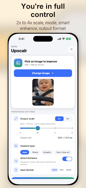 Upscalr: AI Photo Enhancer Screenshot 1