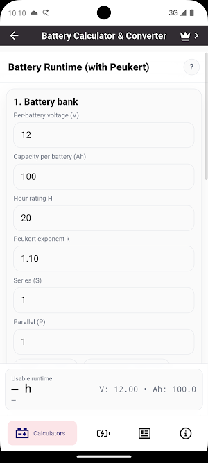 Battery Calculator & Converter Screenshot 2
