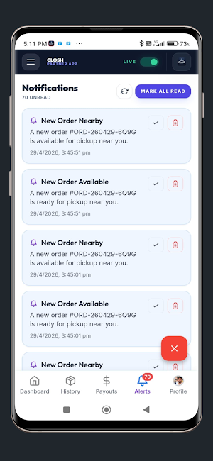 Closh Delivery Partner Screenshot 2