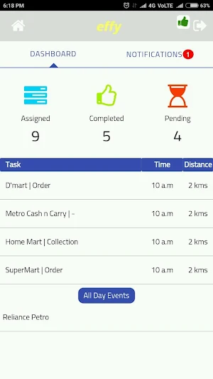 Effy TechnoPurple GPS Tracking Screenshot 2