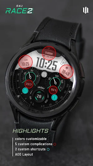 S4U Race2 - digital watch face Screenshot 1