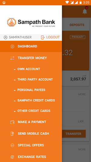 Sampath Bank Mobile App Screenshot 3