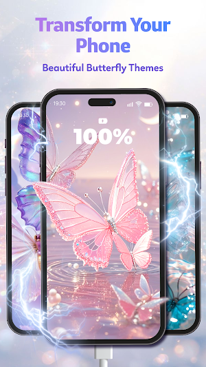 Butterfly Theme: Pink Keyboard Screenshot 1