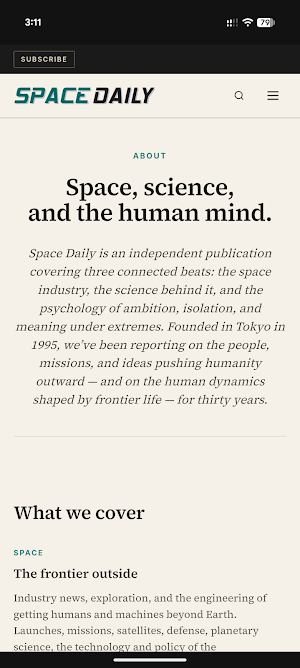 SpaceDaily Screenshot 2