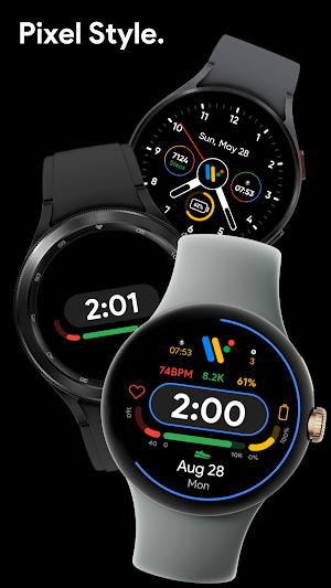 Pixel Style Digital Watch Face Screenshot 0