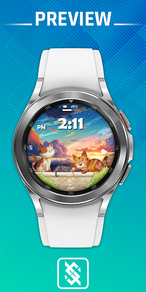 BFF1- Cute Cat watchface Screenshot 0