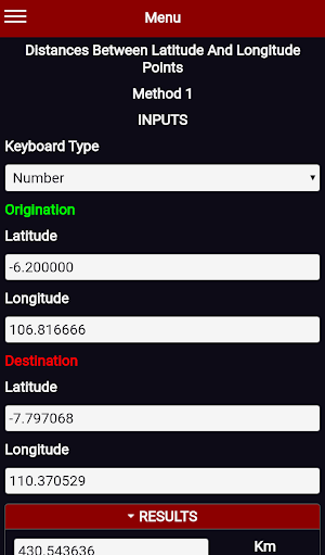 Distances Between Latitude And Longitude Points Screenshot 1