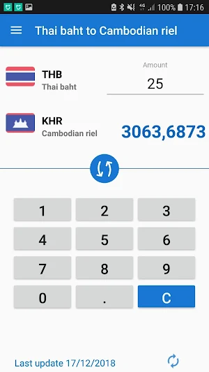 Thai baht to Cambodian riel / THB to KHR Screenshot 0