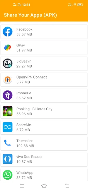 Share apps(In The Form Of Apk) Screenshot 1
