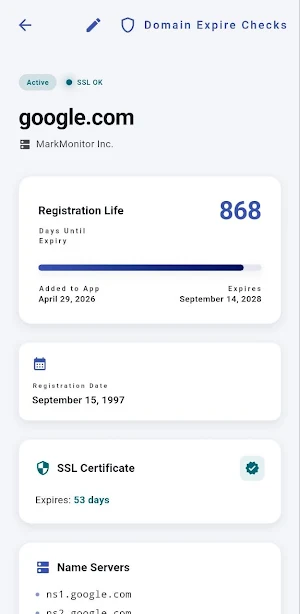Domain Expire Checks Screenshot 2