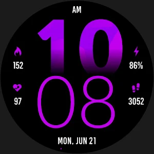 Active Purple Fit Watch Face Screenshot 3