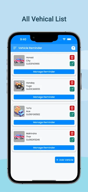 PUC Reminder -Vehical Reminder Screenshot 0