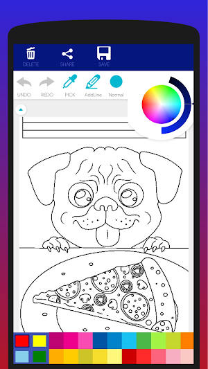 Cute Pug Coloring Book Screenshot 2