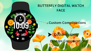 Butterfly Digital Watch Face Screenshot 3