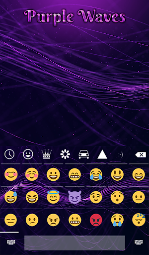 Purple Waves Animated Keyboard + Live Wallpaper Screenshot 3