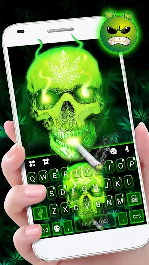 Neon Skull 2 Keyboard Theme Screenshot 0