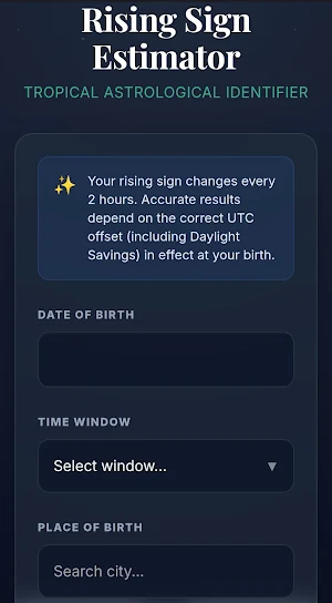 Rising Sign Identifier Screenshot 0