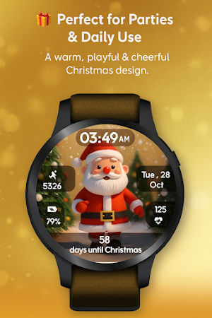 Christmas Santa Run WatchFace Screenshot 1