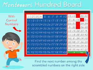 Hundred Board 1-100 - Montessori Math for Kids Screenshot 1