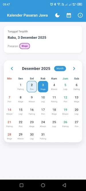 Kalender Pasaran Jawa Screenshot 0