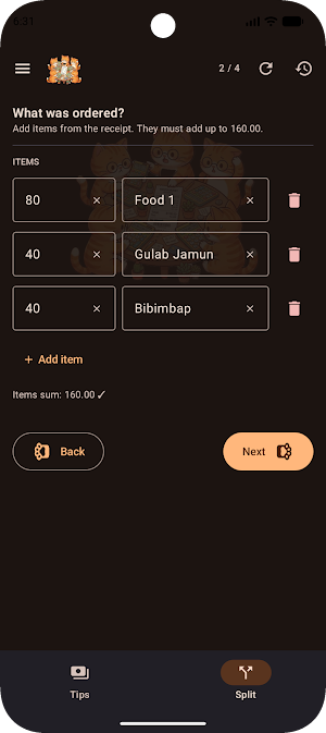 Tabby Belly: Tip & Bill Split Screenshot 3