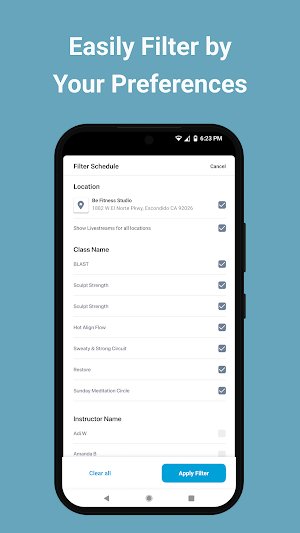 Be Fitness Studio App Screenshot 3