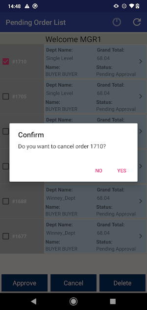 Dealer Order approval Screenshot 3