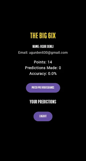 The Big 6ix Prediction App. Screenshot 3