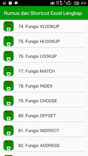 Rumus & Shortcut Excel Lengkap Screenshot 3