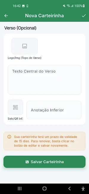 Criador de Carteirinha virtual Screenshot 2