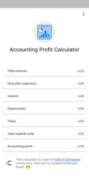 Accounting Profit Calculator Screenshot 0