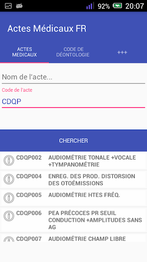 Actes Médicaux Français Screenshot 2