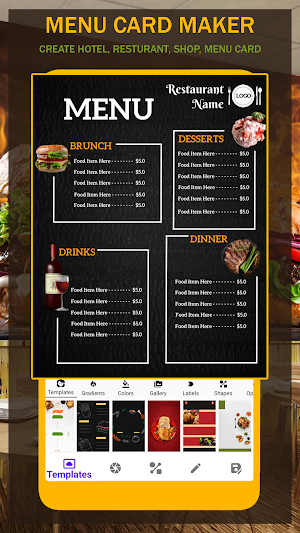 Menu Maker - Designs Creator Screenshot 3