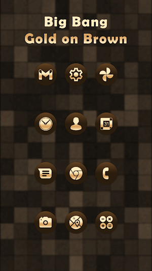 Big Bang Gold On Brown Icons Screenshot 0