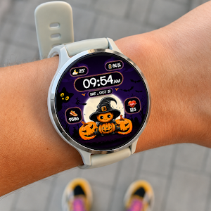 Cute Witch Digital Watch Face Screenshot 1
