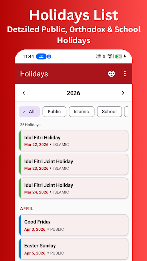 Indonesia Calendar 2026 Screenshot 2