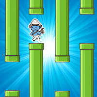 Flying Smurf Cat Up