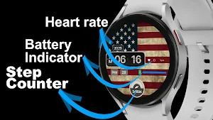 US Flag Digital Watch Face Screenshot 0
