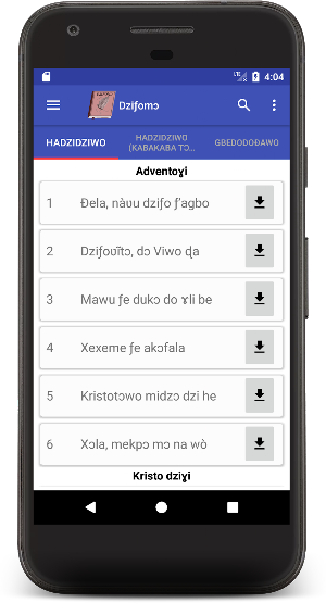 Ewe Catholic Hymnal - Dziƒomɔ Screenshot 0