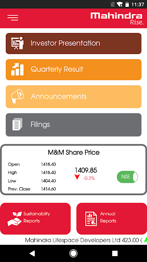 M&M Investor Relations Screenshot 0