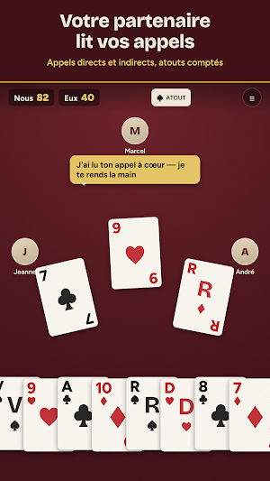 Belote Coinche solo hors ligne Screenshot 0