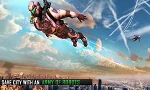 Flying Robot Grand City Rescue Screenshot 0