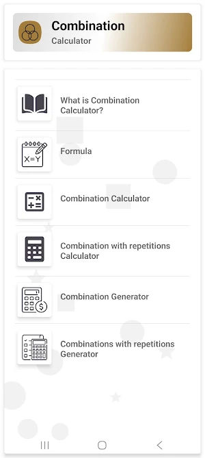 Combination Calculator Screenshot 0