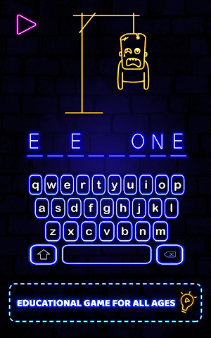 Hangman Glow Free Word Game Screenshot 1