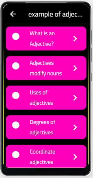 example of adjective Screenshot 1