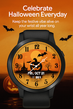 Halloween Pumpkin Analog Watch Screenshot 1