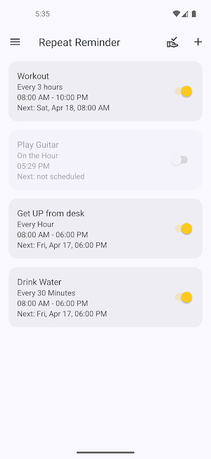 Tiny Repeat Reminder Screenshot 1
