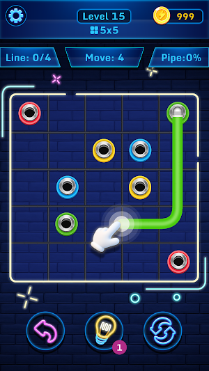 Neon Pipe Art: City Builder Screenshot 2